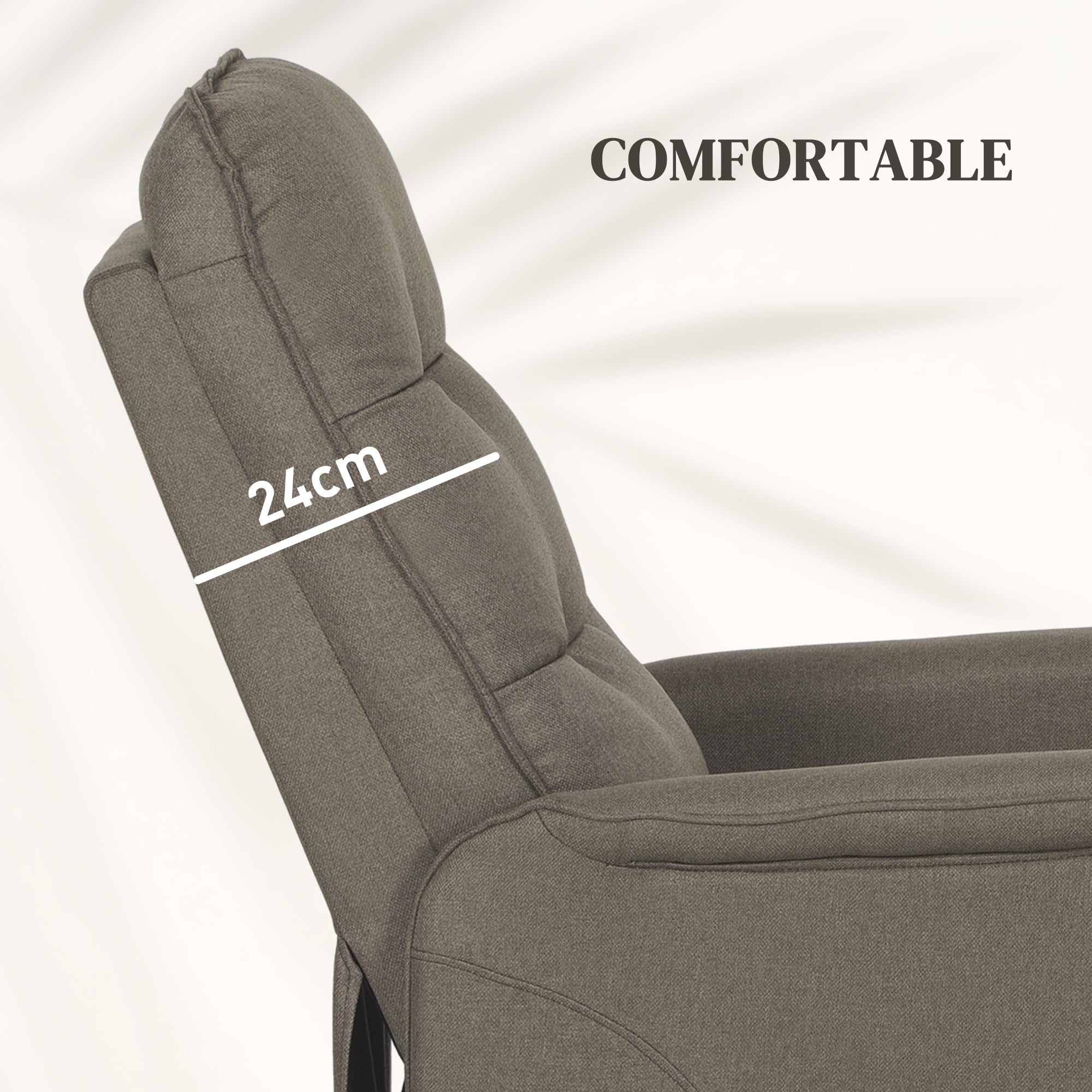 HOMCOM Power Lift Recliner Chair for Elderly, Fabric Lift Chair Sofa with Remote Control, Side Pockets, Pocket Spring, Tufted Back, Quick Assembly, Coffee