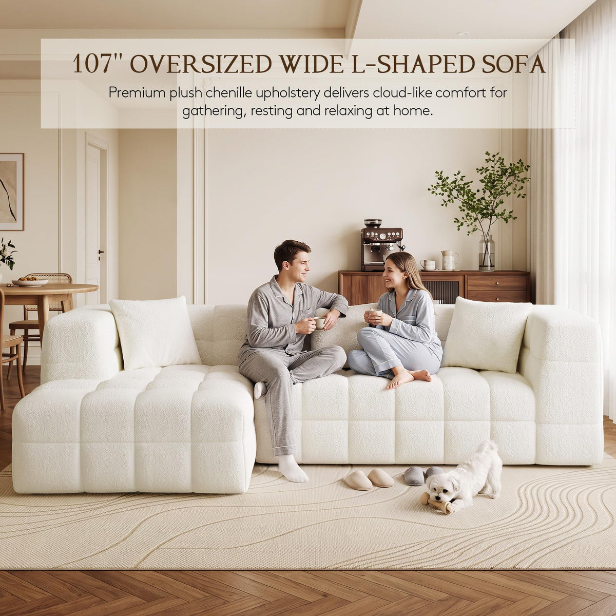 Chenille Modular Sectional Sofa with Chaise
