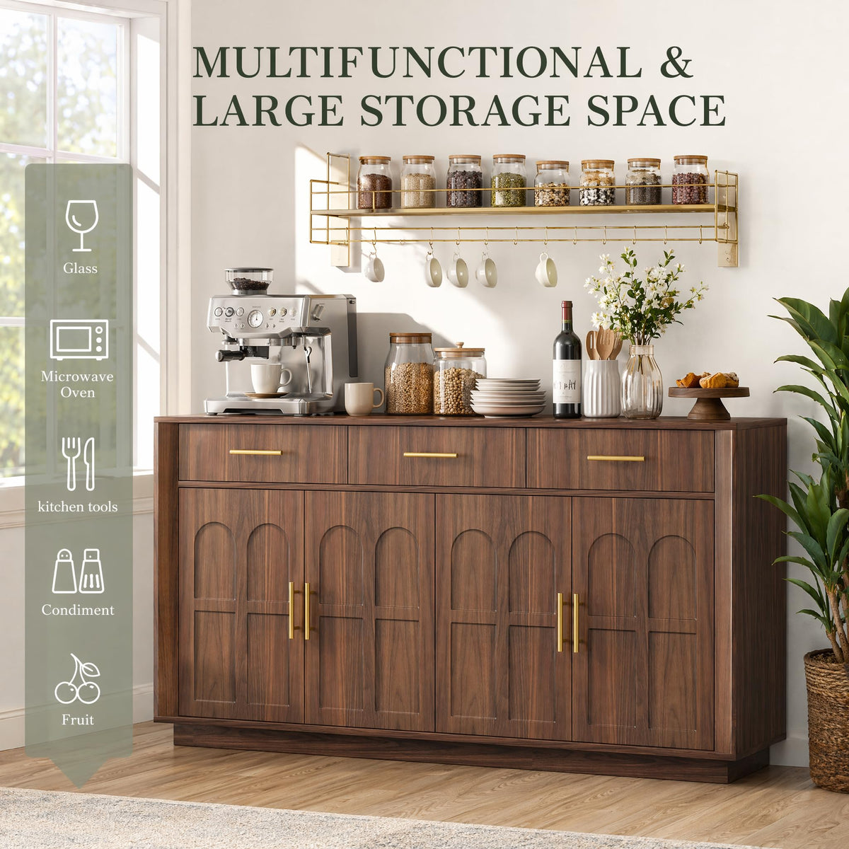 Walnut Arch Door Sideboard