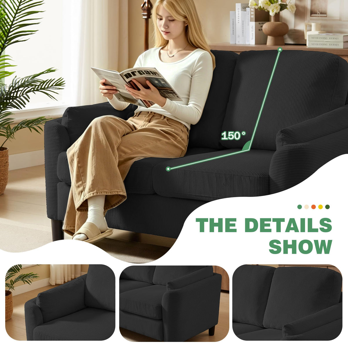 4-Piece Corduroy Sofa Set