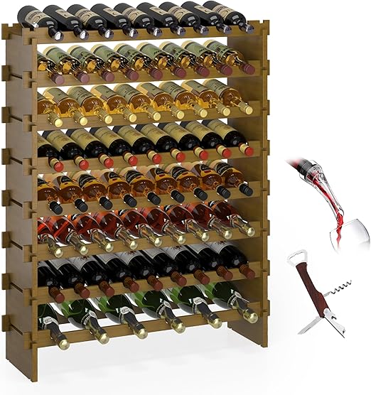 Bamboo Stackable Wine Rack 69 Bottle