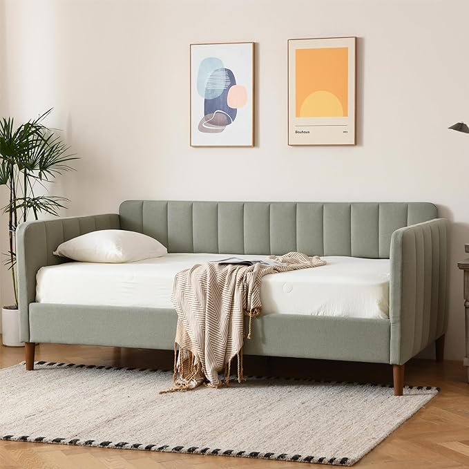Twin Upholstered Daybed with Adjustable Backrest