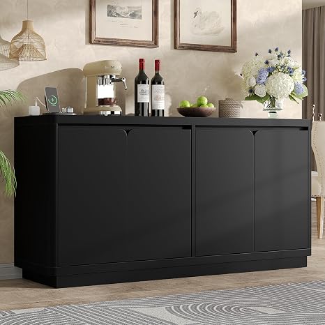 63" Buffet Cabinet with Storage & Outlet