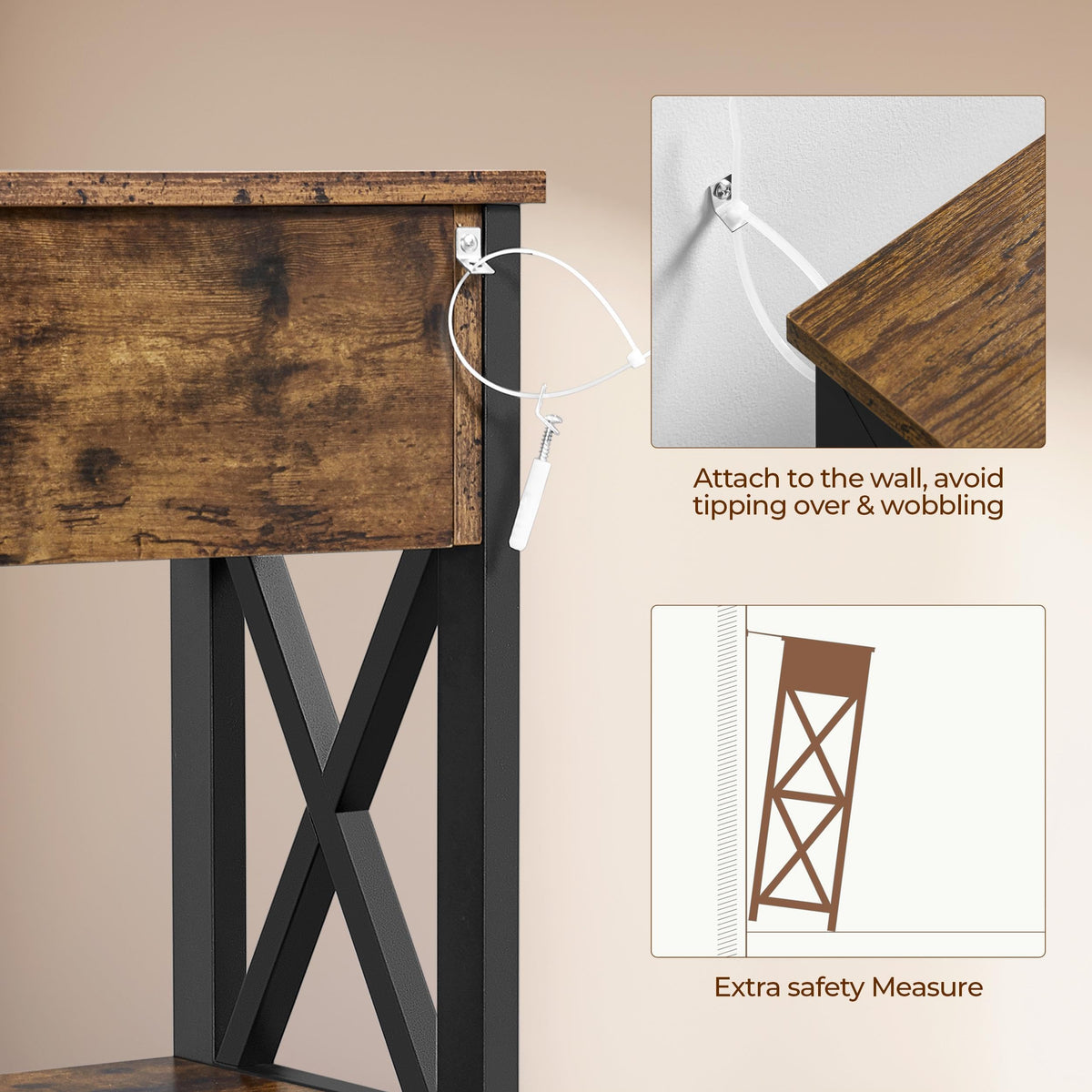 Rustic Console Table with Drawer