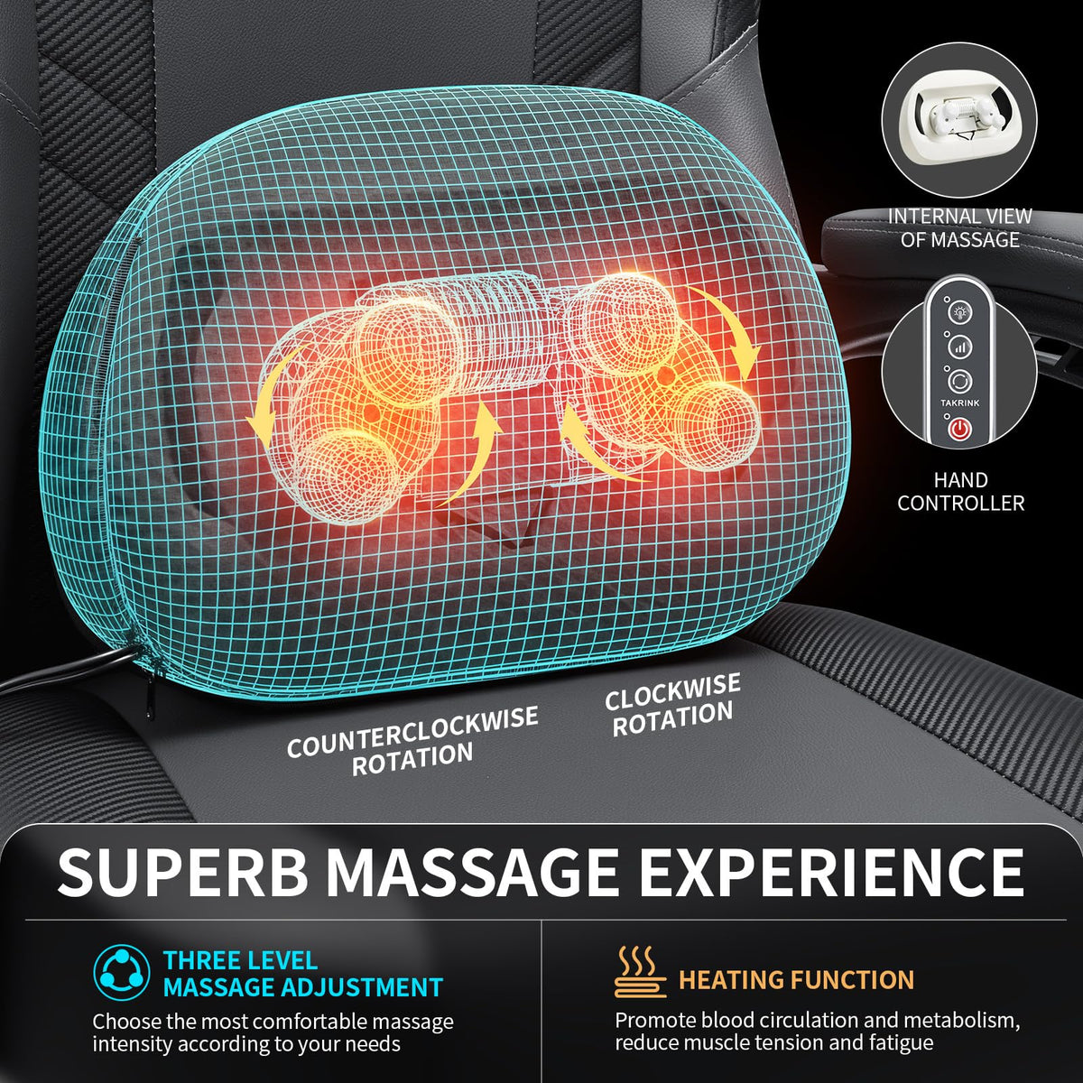 Heated Massage Gaming Chair