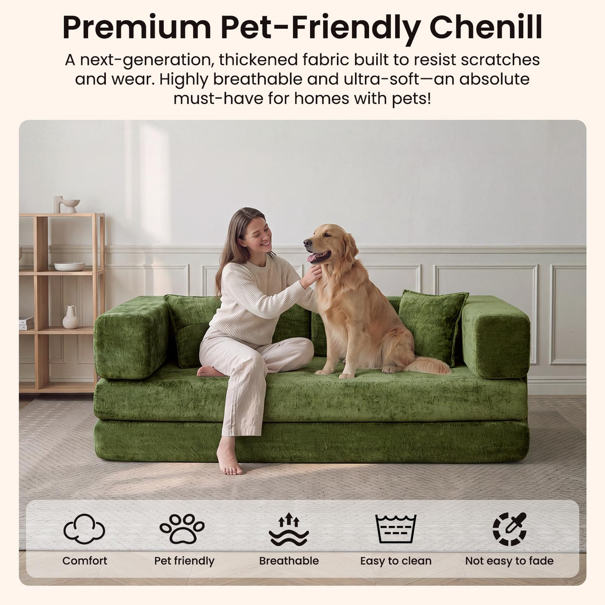 Modular Chenille Sofa Bed