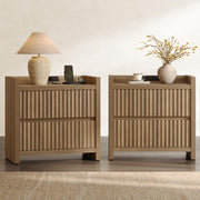 Fluted Charging Nightstands, Set of 2