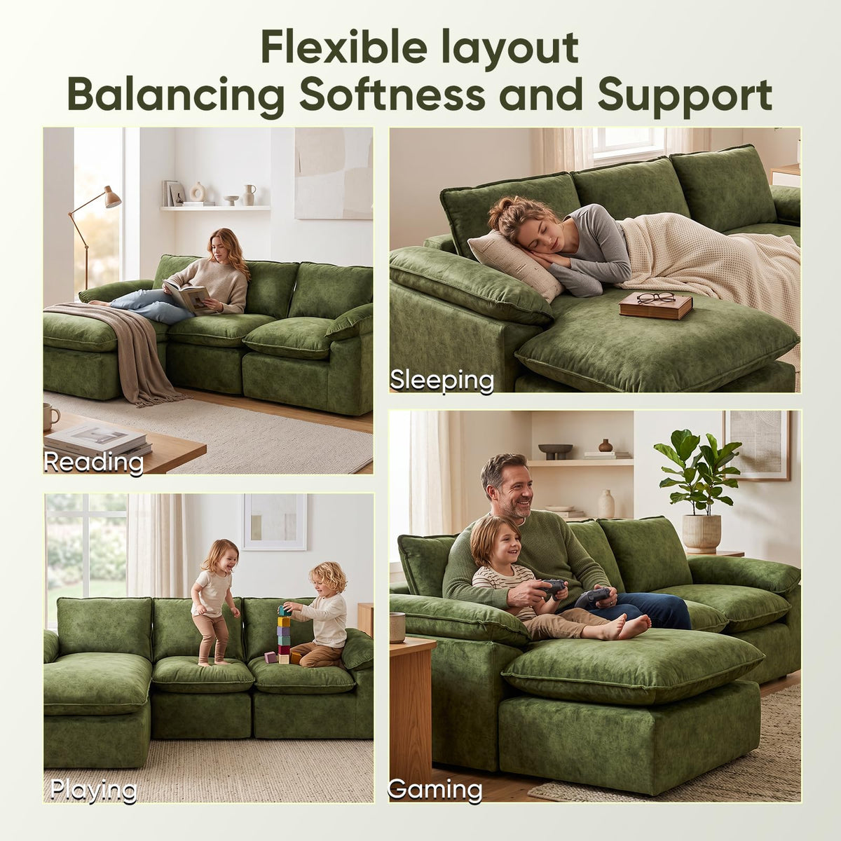 L-Shaped Modular Sectional Sofa