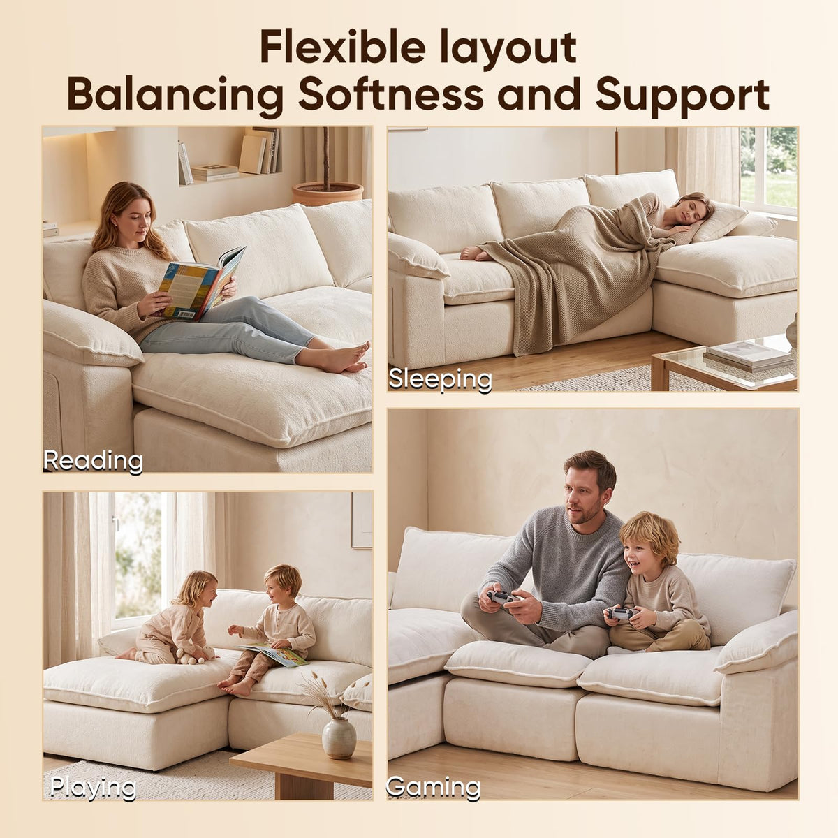 L-Shaped Modular Sectional Sofa