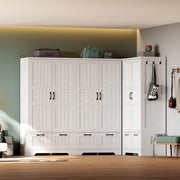 Armoire Wardrobe Closet with 2 Doors, 2 Drawers & Hanging Rod – 71" H