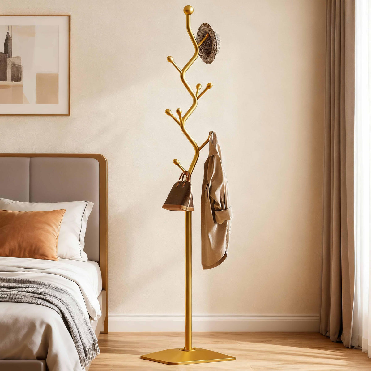 8-Hook Metal Freestanding Coat Rack