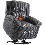 GarveeHome Power Lift Recliner Chair - Heat and Massage, Electric Lift Plush Recliner with Soft Padded Seat, Back Support & Armrests, Designed for the Elderly and People with Mobility impaired
