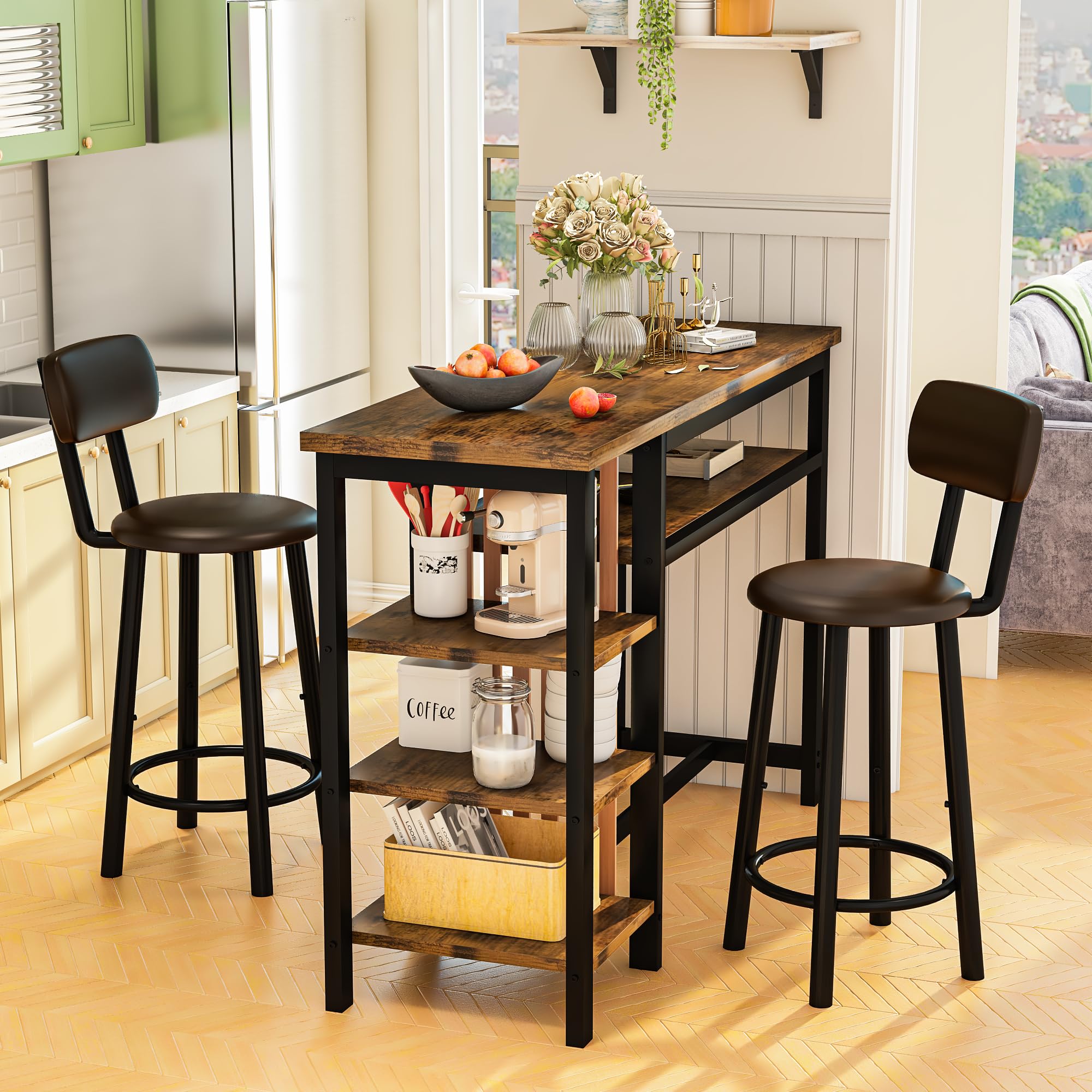 3-Piece Bar Table and Stools Set