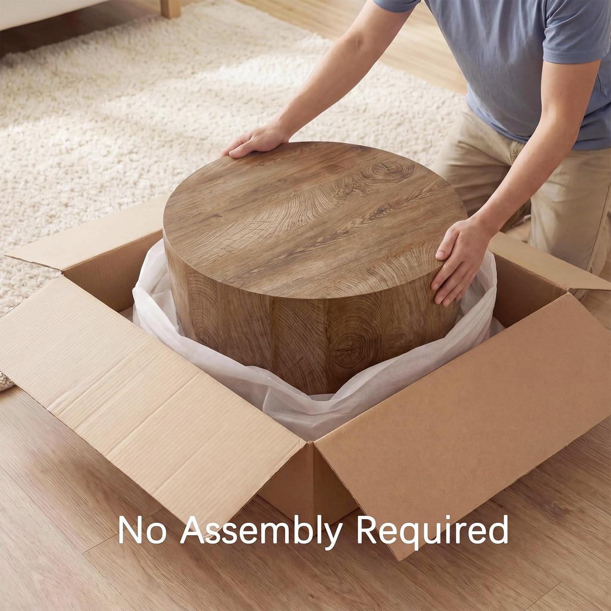 Round Reversible Drum Coffee Table