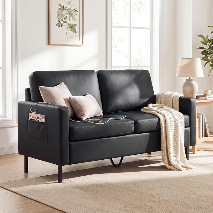 Compact Linen-Cotton Loveseat