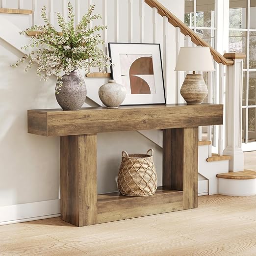 63-Inch 2-Tier Console Table