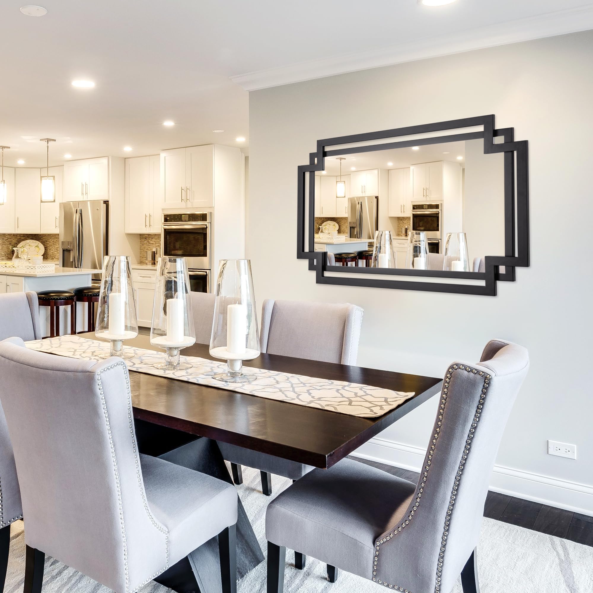 Geometric Black Wall Mirror