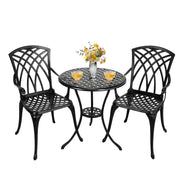 Withniture Bistro Patio Set 3 Piece,All Weather Bistro Table and Chairs Set