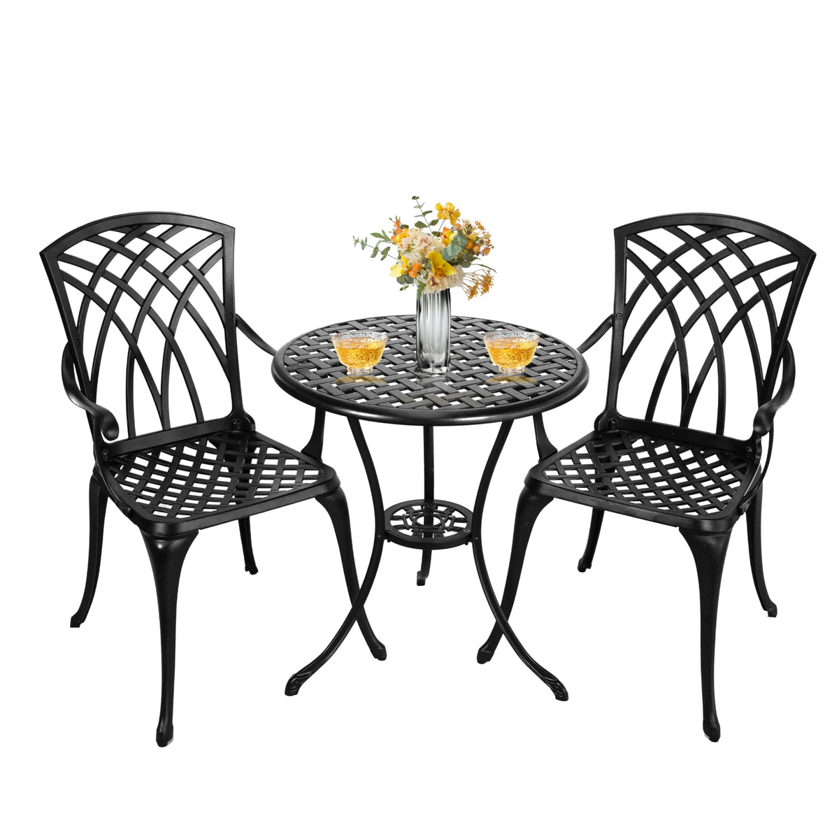 Withniture Bistro Patio Set 3 Piece,All Weather Bistro Table and Chairs Set