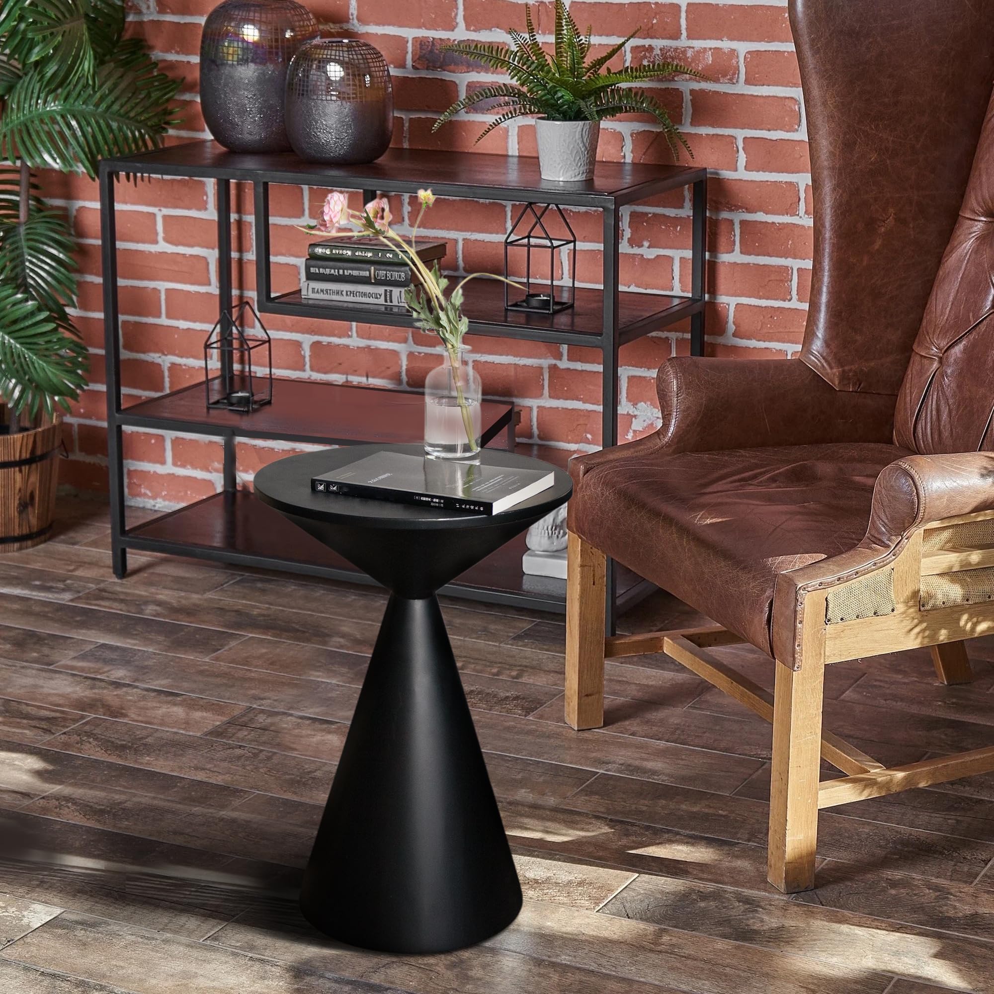 Round Metal Martini Accent Side Table