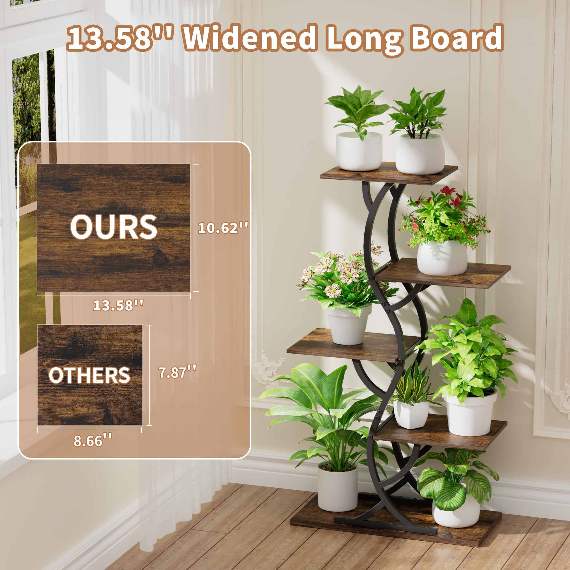 5-Tier Corner Plant Stand with Grow Lights
