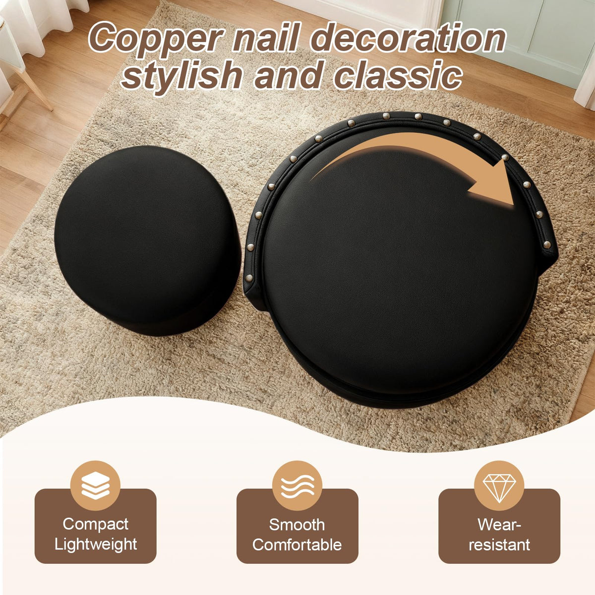 Rolling Storage Vanity Chair