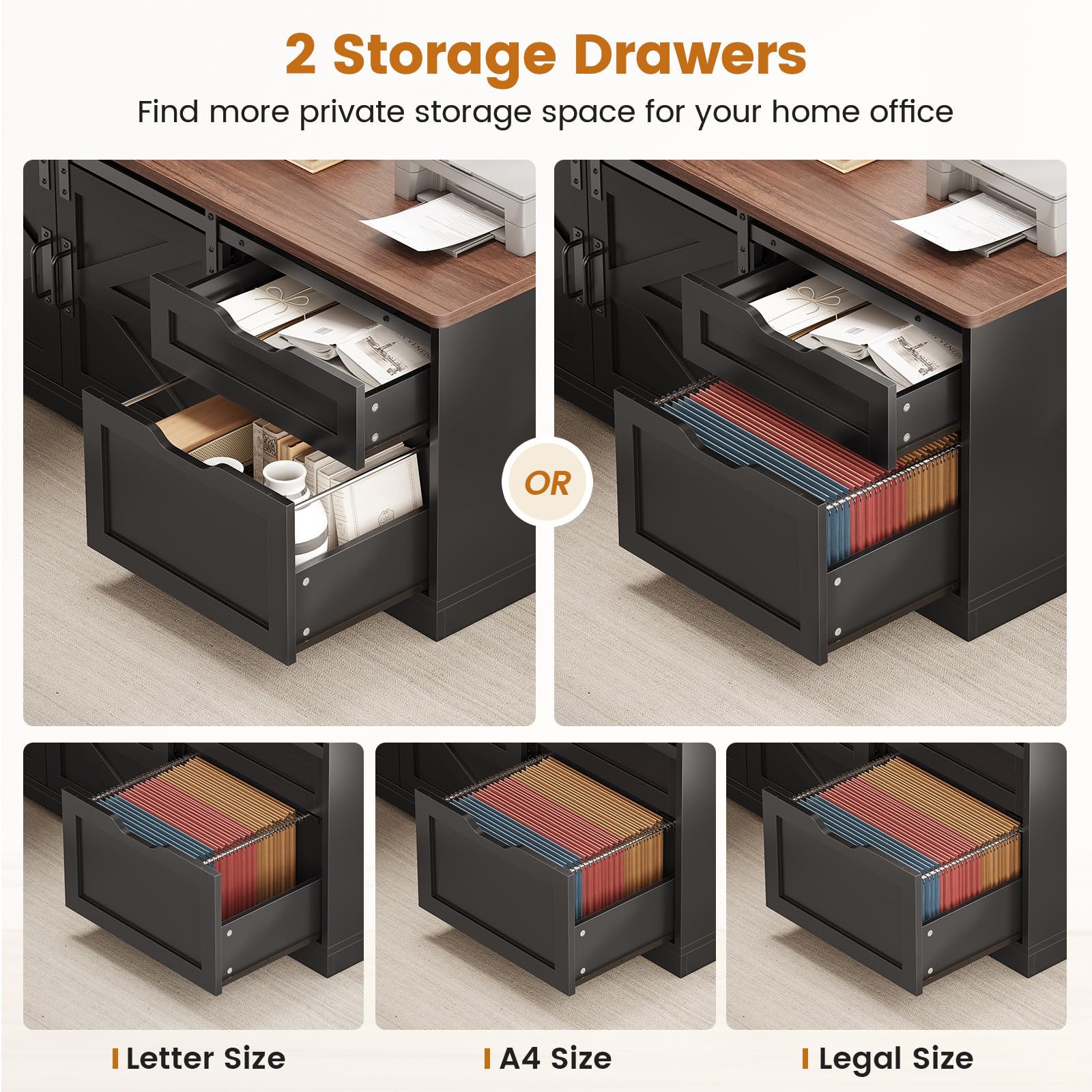 L-Shaped Height Adjustable Standing Desk with Storage & Power Outlets