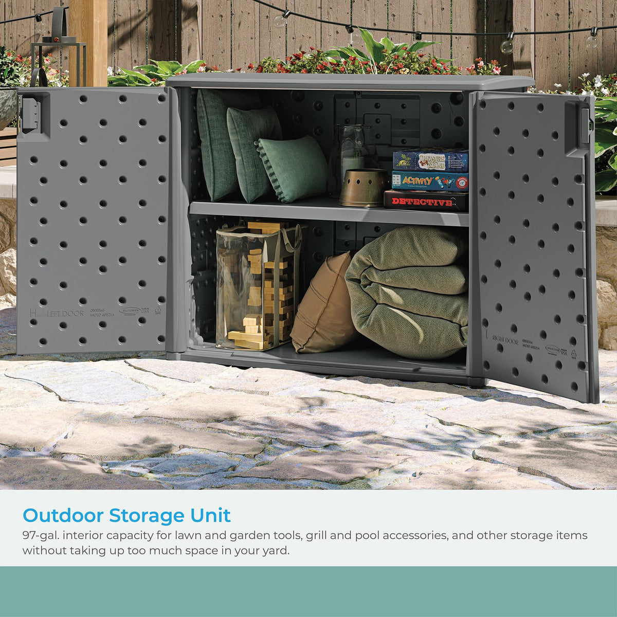 97-Gallon Lockable Outdoor Cabinet