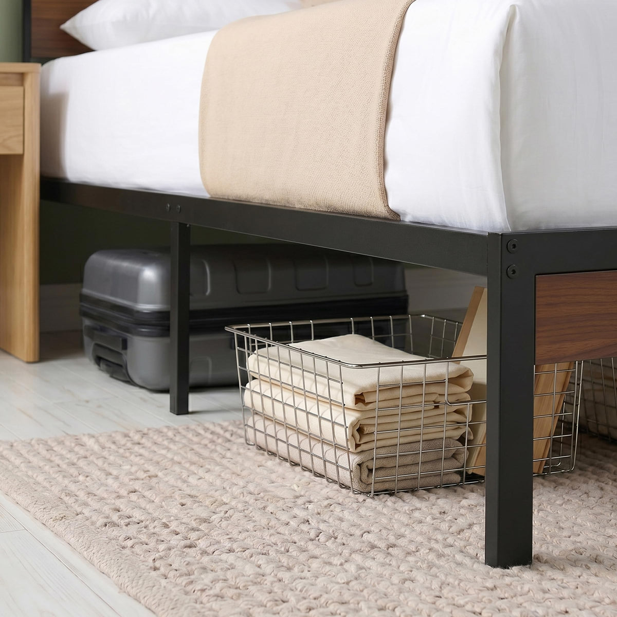Zinus Kai Platform Bed Frame, RGB LED Lights, USB Charging Station, Twin
