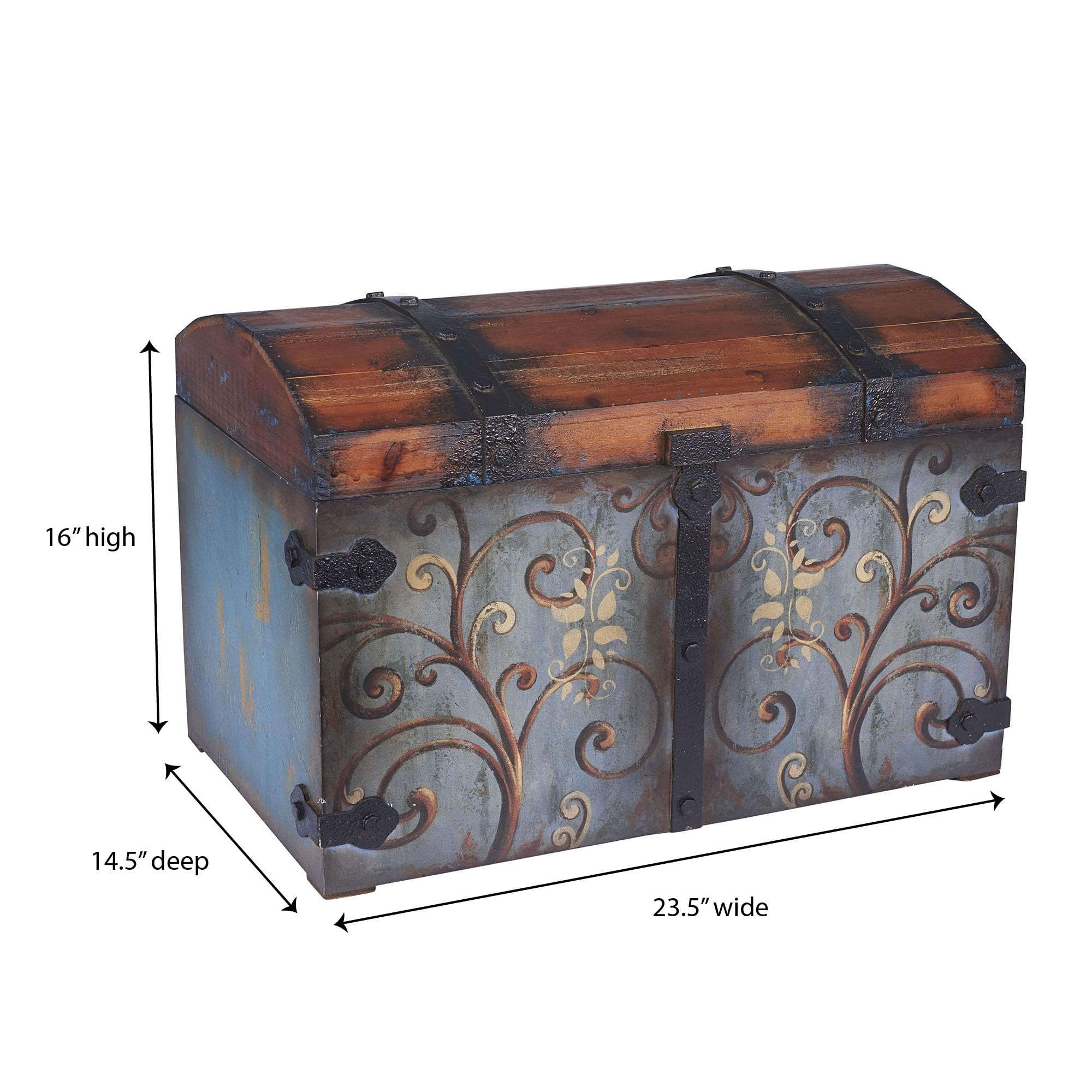 Vintage Wood Storage Trunk – Large