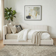 Merax Full Size Upholstered Daybed with Headboard, Beige