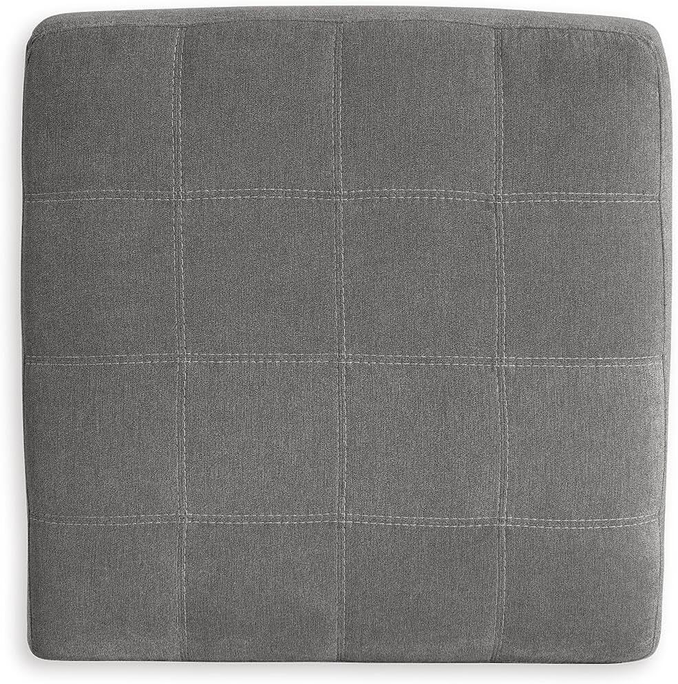 Signature Design by Ashley Marleton Classic Square Upholstered Oversized Accent Ottoman, Light Gray