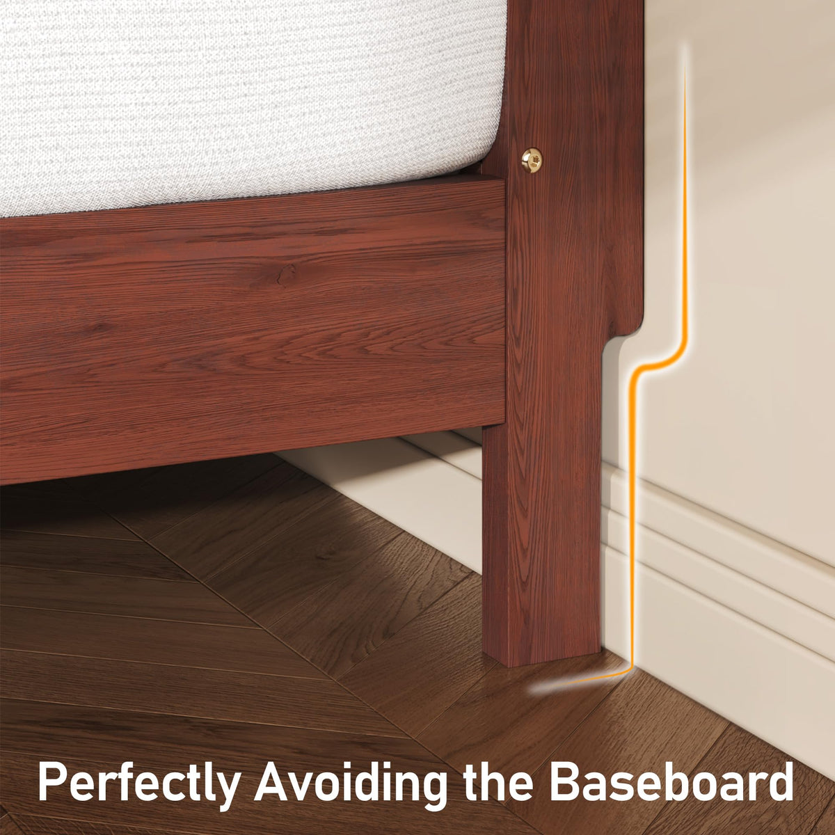 King Solid Wood LED Bed Frame