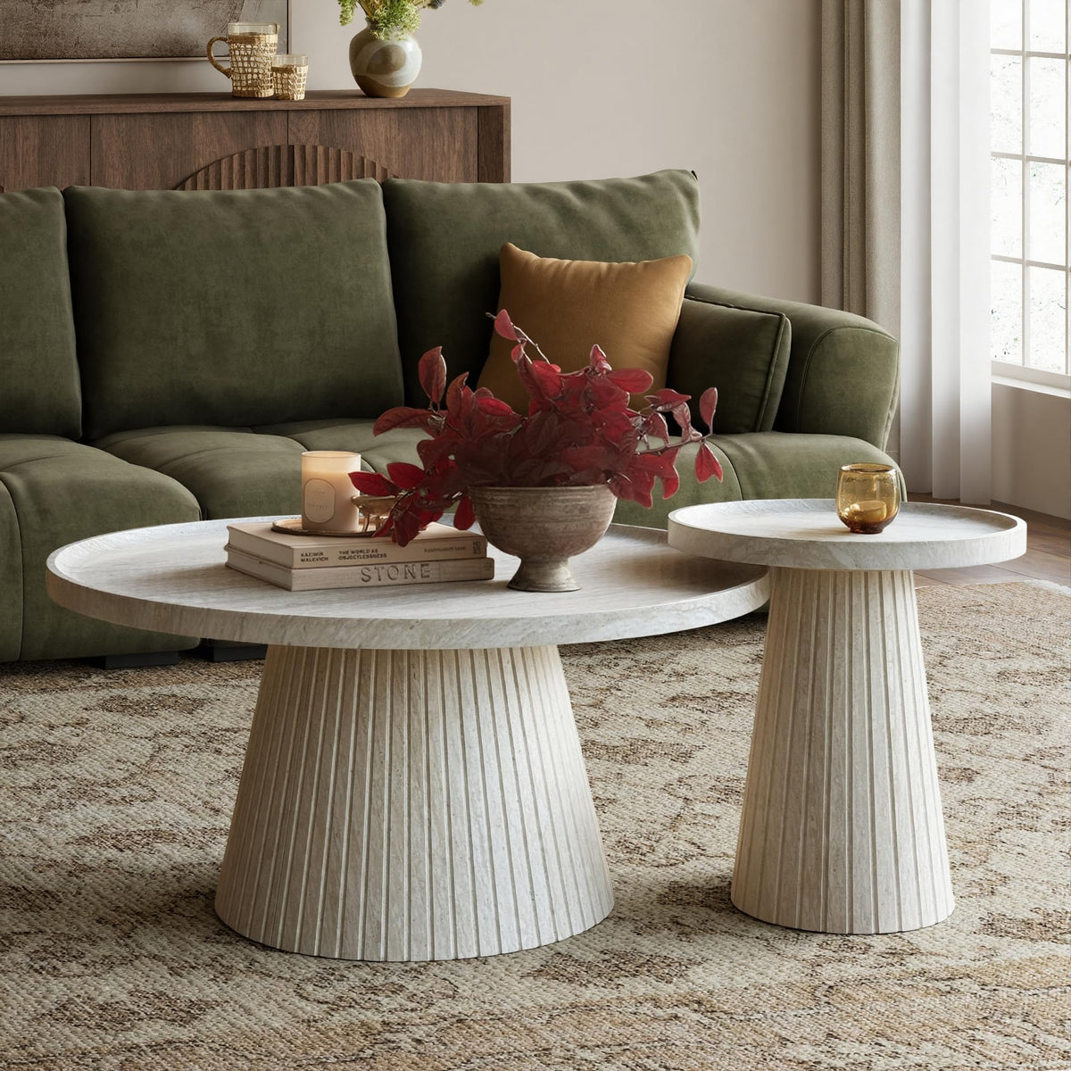 Faux Stone Nesting Coffee Tables
