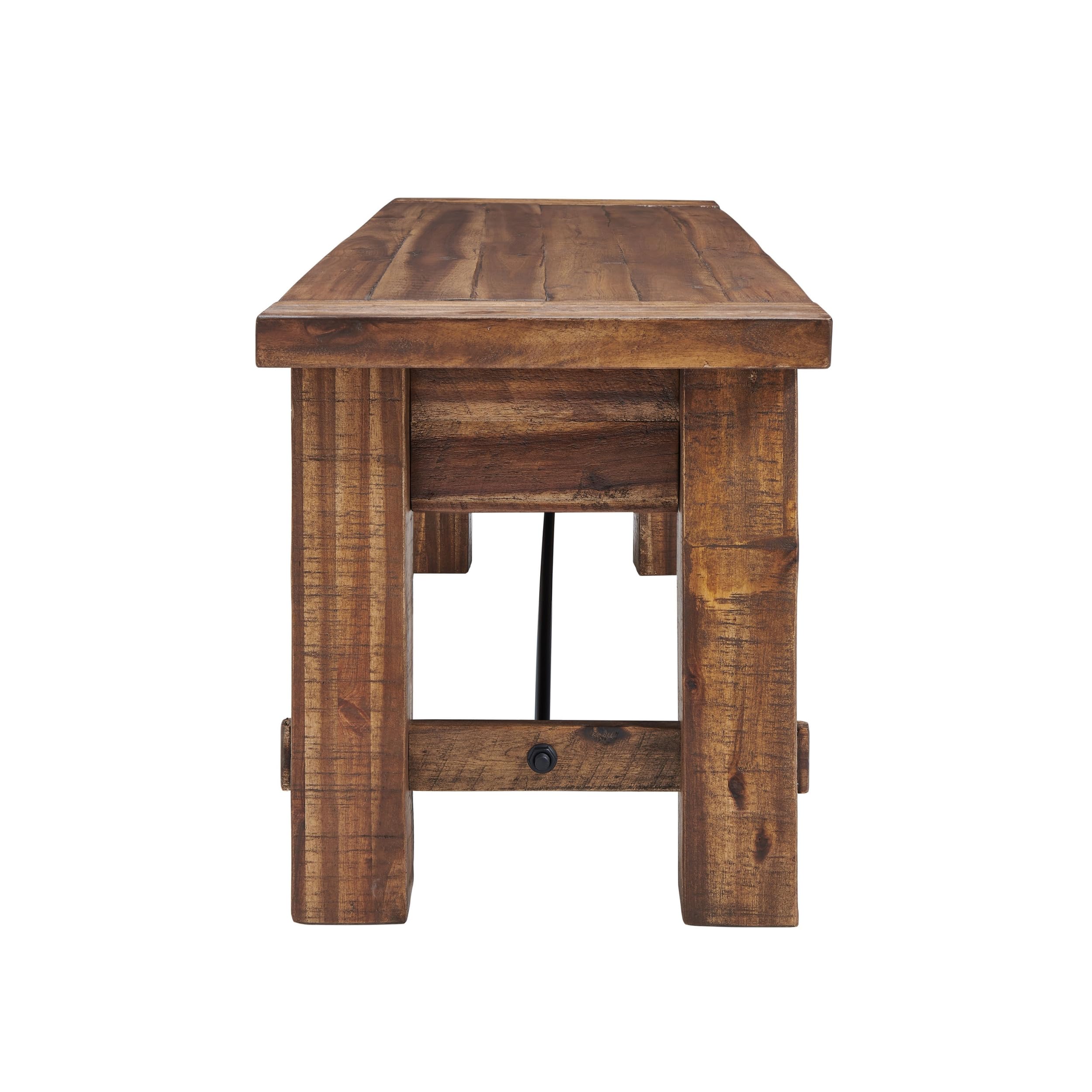 Durango Rustic Farmhouse Style 60-Inch Wood Bench - Industrial Modern Accent Furniture with Solid Wood Seat for Entryway, Dining Room, Hallway, Foyer, or Kitchen by Alaterre Furniture