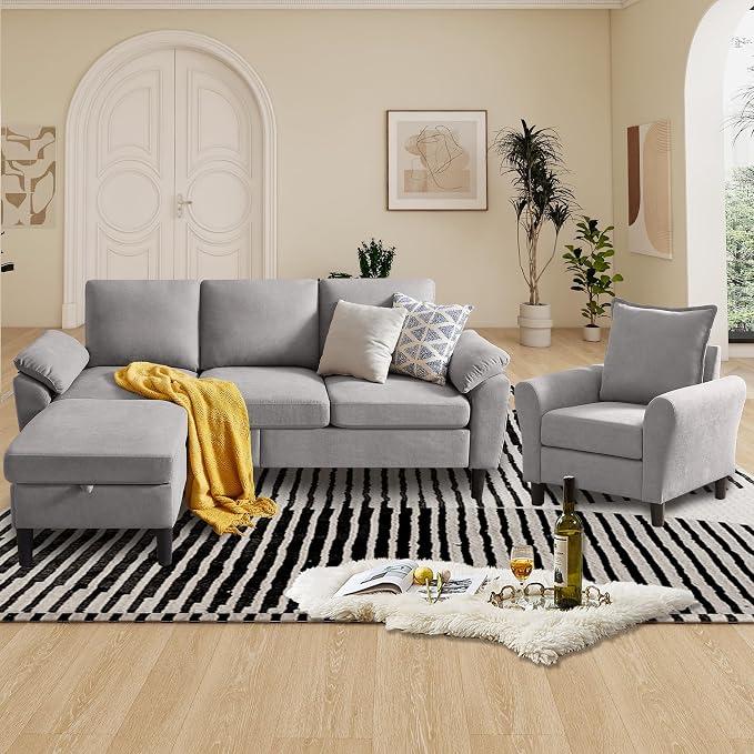 3-Piece Corduroy Sofa Set