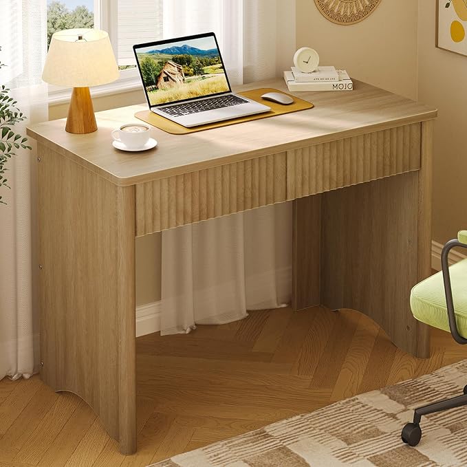 63" Fluted Executive Desk with Drawers & Storage Cabinet