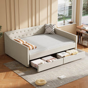 FAVSH Upholstered Full Size Daybed with Drawers