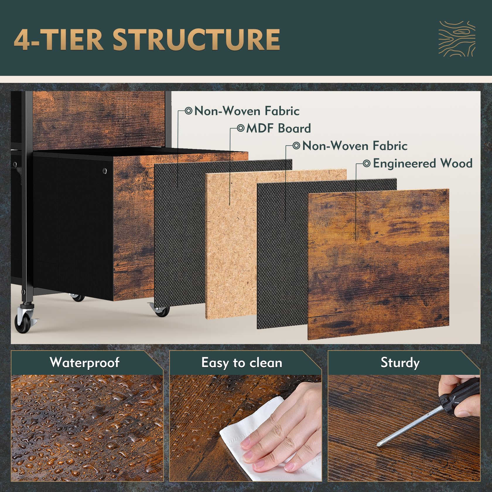 3-Drawer File Cabinet with Open Shelf