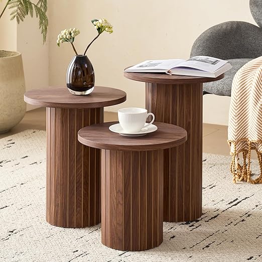 Round Nesting Coffee Table Set of 3