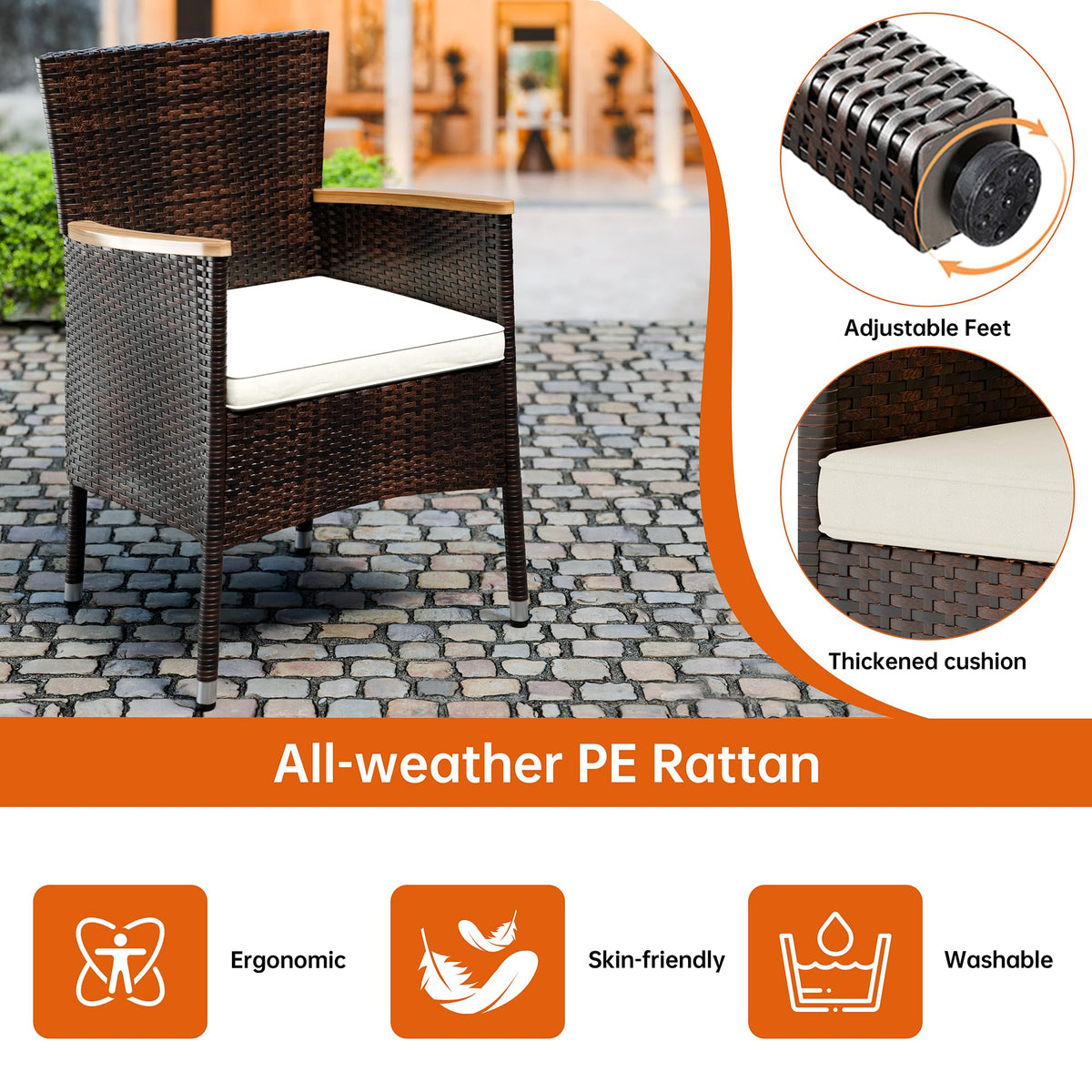 5-Piece Wicker Patio Dining Set