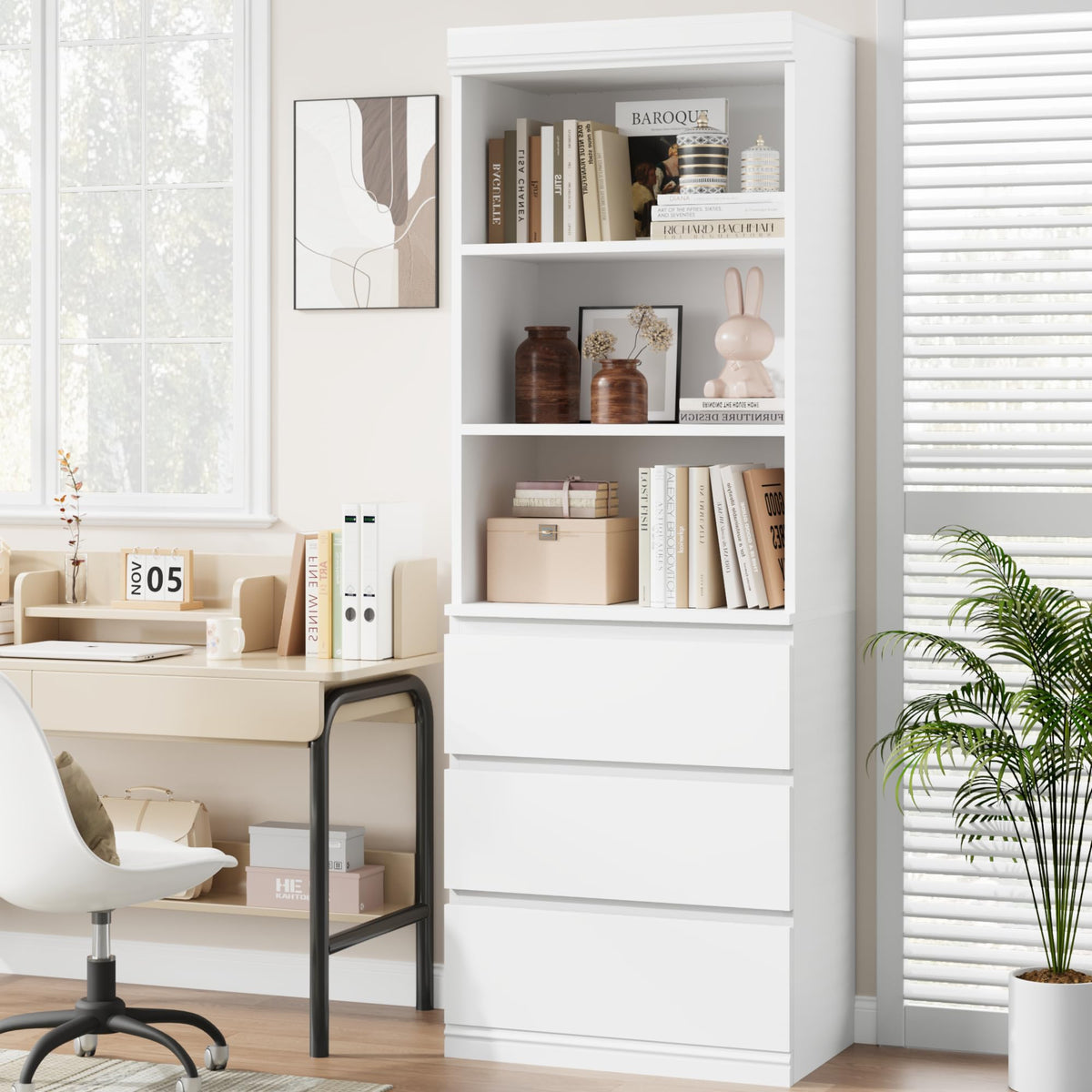 Bookshelf with 3 Drawers