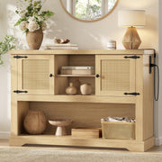 Farmhouse Entryway Console Table with Power Outlets