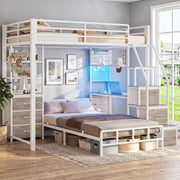 Twin Bunk Bed with Desk and Storage