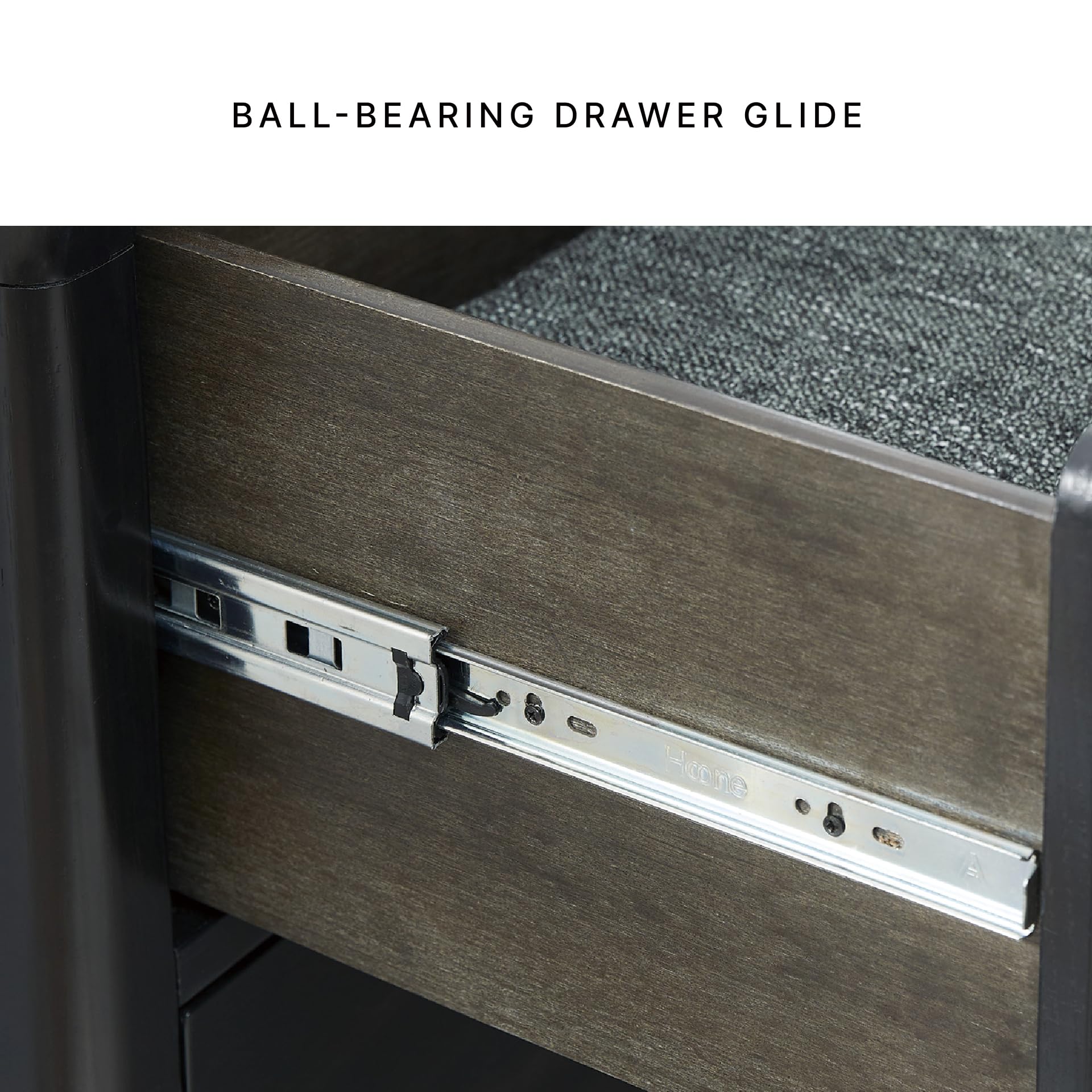 Signature Design by Ashley Rowanbeck Modern 5 Drawer Chest with Felt-Lined Top Drawer and Safety Stop, Black