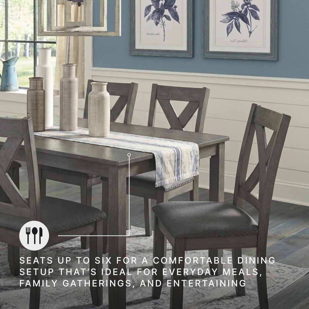 Signature Design by Ashley Caitbrook 7-Piece Dining Set, Gray Wash
