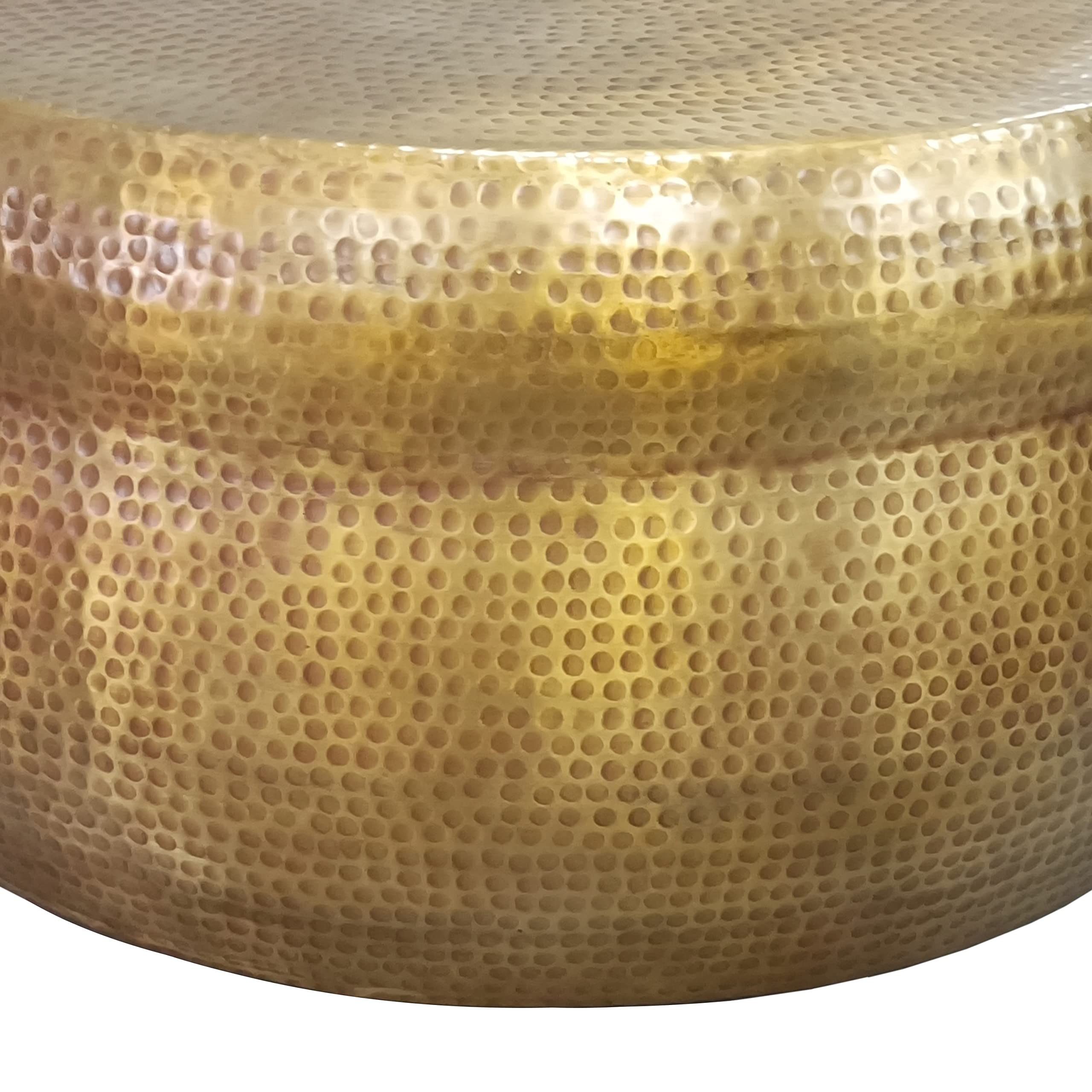 Round Antique Brass Coffee Table – 32 Inch