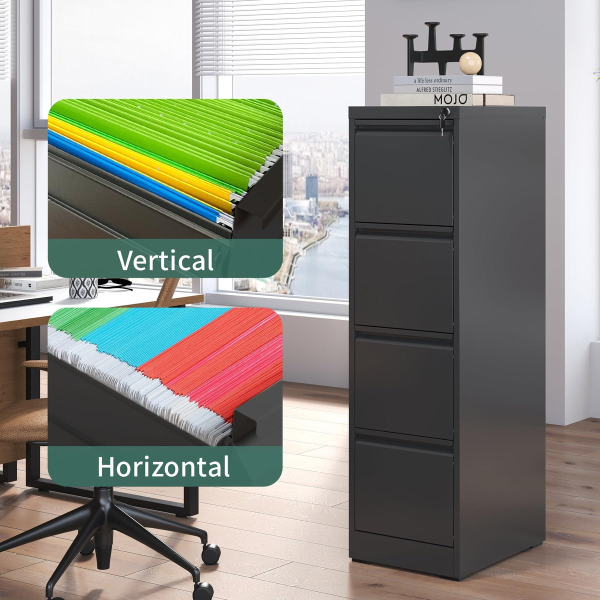 4-Drawer Locking Steel File Cabinet
