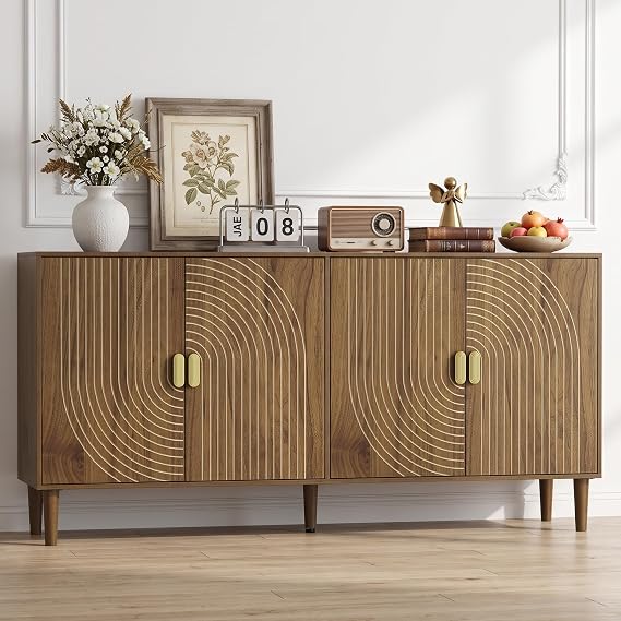 Oak Grooved Sideboard Cabinet