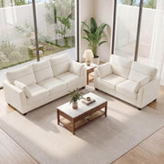 Landassy Home 2-Piece Sofa Set, 65.4" Loveseat + 89" 3-Seater Couch, Beige